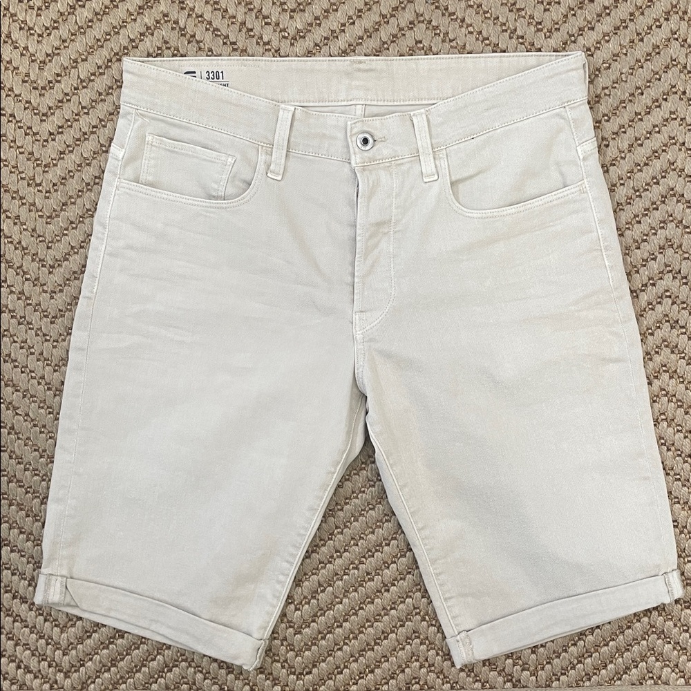 G-Star Raw - Classic Straight Jean Shorts - Cream Neutral - 32
